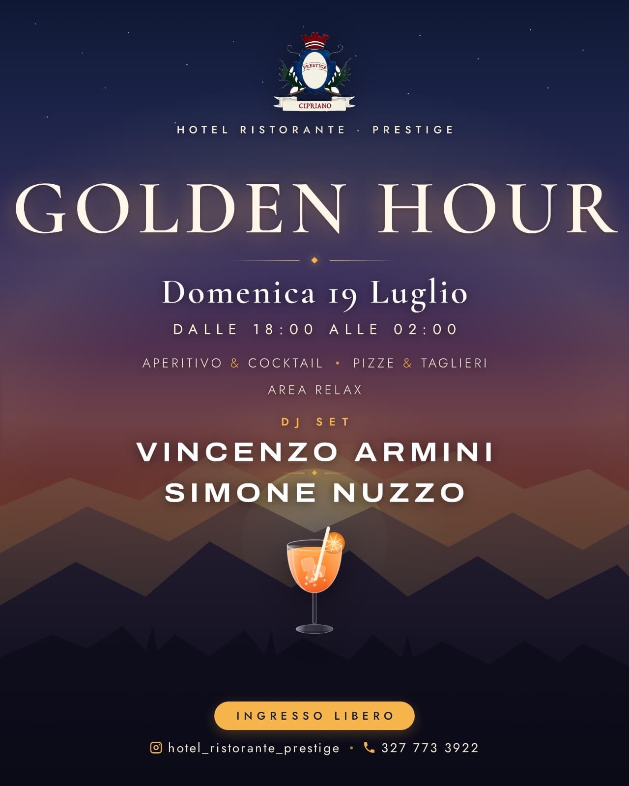 GOLDEN HOUR PRESTIGE — Hotel Ristorante Prestige, Lungarella
