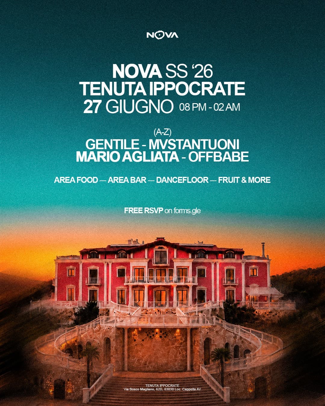 NOVA - SUMMER SEASON β26 OPENING β tenuta ippocrate, Montefredane